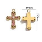 Rose / 1 Piece Classic Retro Style Cross Shape Stainless Steel  Gold Color Women's Pendant Picture11